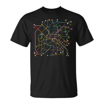 Plan De Paris Métro Train T-Shirt - Seseable