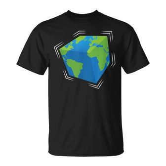 Planet Earth World As Cube Solar System Astronomers T-Shirt - Monsterry DE