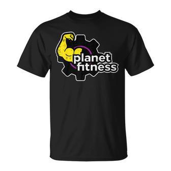 Planet Gym Fitness Bicep Workout Exercise Training Women T-Shirt - Seseable