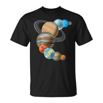Planets In The Solar System Universe Astronaut T-Shirt - Seseable