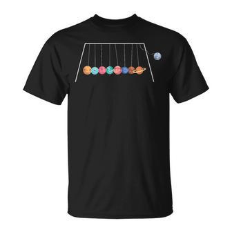 Playing Planets Newton Cradle T-Shirt - Monsterry AU