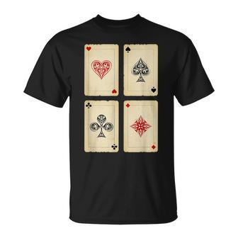 Poker Texas Hold'em Gambling Casino 4 Aces Poker T-Shirt - Monsterry UK