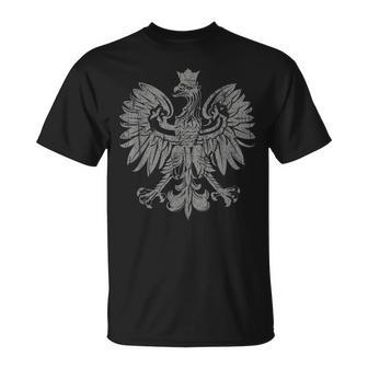 Polish Eagle Poland Coat Of Arms Polish Pride Retro Flag T-Shirt | Mazezy