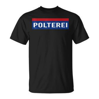 Polterei Stag Night Fun Police Black T-Shirt - Seseable
