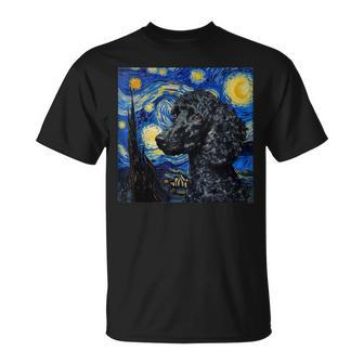 Poodle Dog Van Gogh Style Starry Night T-Shirt - Monsterry