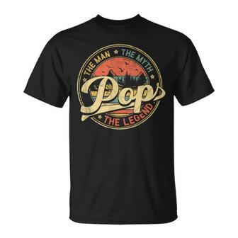 Pop The Man The Myth The Legend Distressed Fathers Day T-Shirt - Monsterry DE