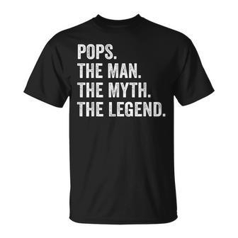 Pops Grandpa Dad Birthday Father's Day Men T-Shirt - Monsterry