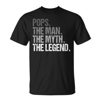Pops The Man The Myth The Legend Father's Day Vintage T-Shirt - Thegiftio UK
