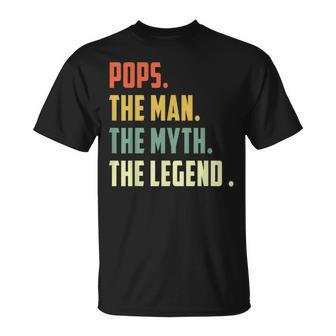 Pops The Man The Myth The Legend Father's Day T-Shirt - Monsterry UK