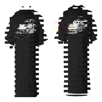 Porsc White Gt 3 Rs Sports Car Coupe 911 T-Shirt | Mazezy