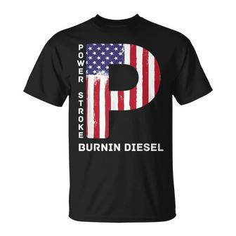 Power Stroke Diesel Car T Power Stroke Flag T-Shirt - Monsterry