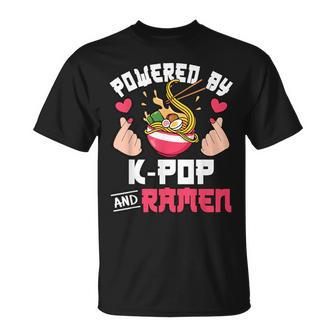 Powered By K-Pop And Ramen Cute Kpop Music Anime Lover T-Shirt - Monsterry UK