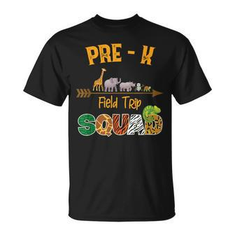 Pre-K Zoo Field Trip Squad Jungle Safari Animal Lover Team T-Shirt - Seseable