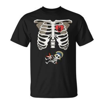 Pregnancy Skeleton Rib Cage Rocker Bump T-Shirt - Monsterry AU