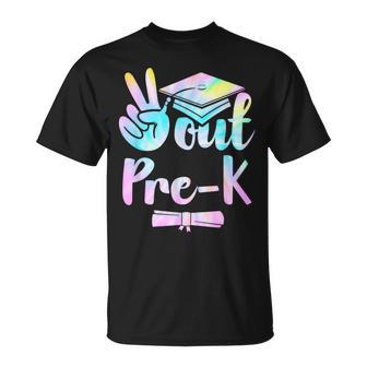 Prek Graduation Peace Out Pre K Tie Dye End Of School T-Shirt - Monsterry