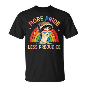 More Pride Less Prejudice Rainbow Lgbt Gay Lesbian Pride T-Shirt - Monsterry DE