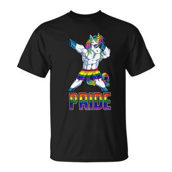 Pride Lgbt Bodybuilding Unicorn Muscle Lesbian Gay T-Shirt - Monsterry