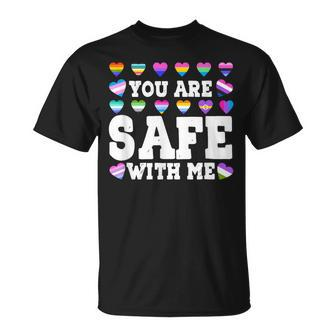Pride Month You Are Safe With-Me Lgbtq Social Support T-Shirt - Monsterry AU