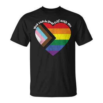 Pride Safe Space Heart Lgbtq You Can Be Yourself With Me T-Shirt - Monsterry DE