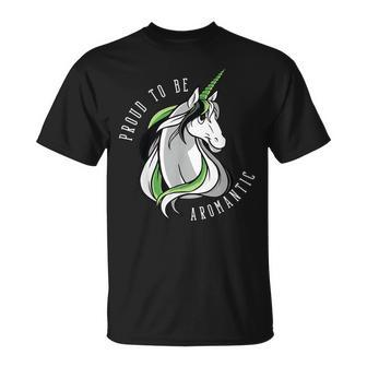 Pride Unicorn Aromantic Flag T-Shirt - Monsterry UK