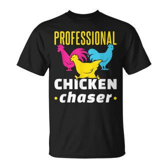 Professional Chicken Chaser Chickens Farming Farm T-Shirt - Monsterry UK