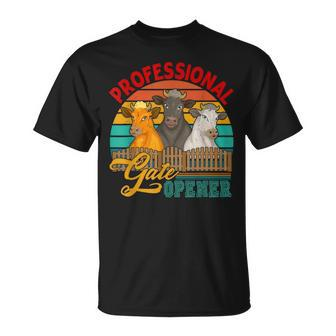 Professional Gate Opener Cow Apparel T-Shirt - Monsterry