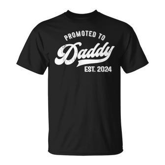Promoted To Daddy Est 2024 Fathers Day Usa Vintage T-Shirt - Thegiftio UK