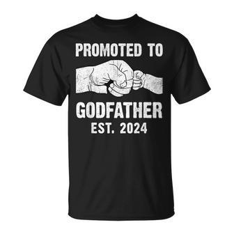 Promoted To Godfather Est 2024 New Godfather Father's Day T-Shirt - Seseable