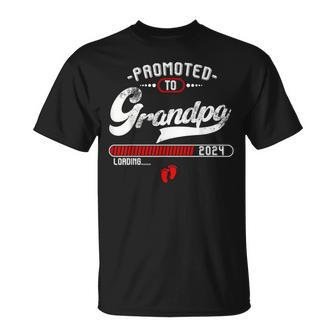 Promoted To Grandpa Est 2024 Loading Pregnancy Announcement T-Shirt - Monsterry DE