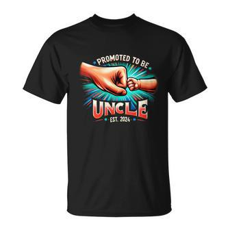 Promoted To Be Uncle Est 2024 Father's Day T-Shirt - Thegiftio UK
