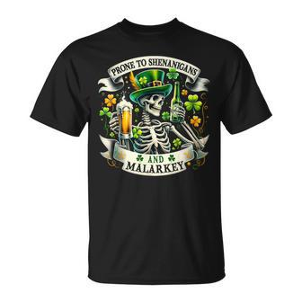 Prone To Shenanigans And Malarkey St Patrick's Day T-Shirt - Monsterry UK