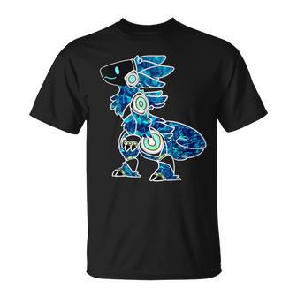 Protogen Furry Fursuit Fursona Blue Sea Pattern T-Shirt - Seseable