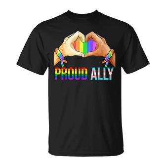 Proud Ally Pride Lgbt Transgender Flag Heart Gay Lesbian T-Shirt - Monsterry UK