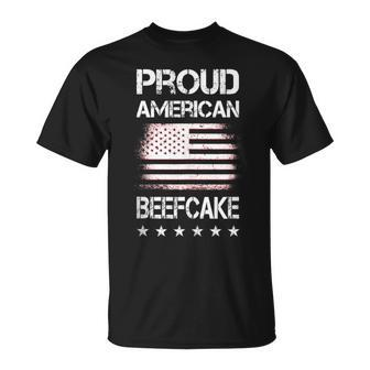 Proud American Beefcake Fourth Of July Patriotic Flag T-Shirt - Monsterry CA