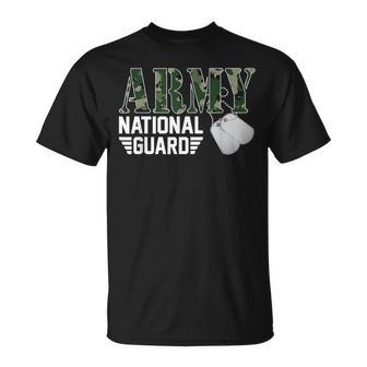 Proud Army National Guard Military Family Veteran Army T-Shirt - Seseable