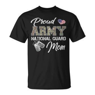 Proud Army National Guard Mom Us Flag Dog Tag T-Shirt - Monsterry
