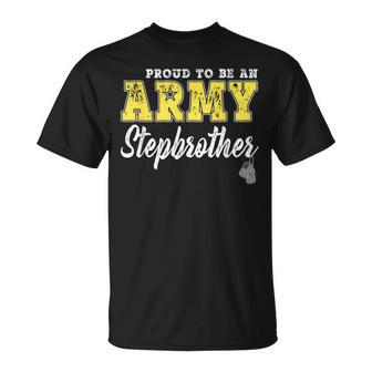 Proud To Be An Army Stepbrother Dog Tags Military Stepbro T-Shirt - Monsterry