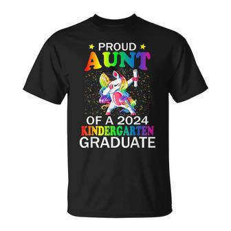 Proud Aunt Of A 2024 Kindergarten Graduate Unicorn Dab T-Shirt - Monsterry UK