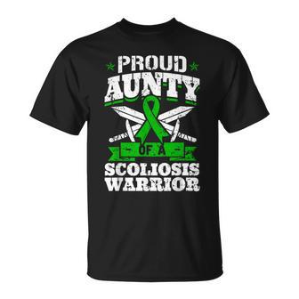 Proud Aunty Of A Scoliosis Warrior Awareness Ribbon Advocate T-Shirt - Monsterry AU