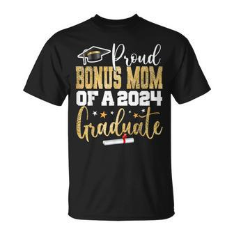 Proud Bonus Mom Of A 2024 Graduate Class Senior Graduation T-Shirt - Monsterry DE