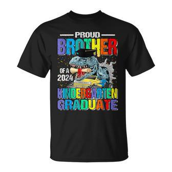Proud Brother Of A 2024 Kindergarten Graduate Dinosaur T-Shirt - Seseable