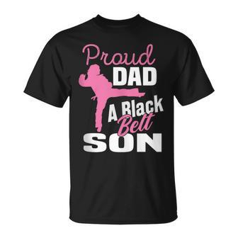 Proud Dad Black Belt Son Karate Dad Judo Father's Day T-Shirt - Thegiftio UK