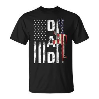 Proud Dad Daddy Gun Rights Ar 15 American Flag Father's Day T-Shirt - Monsterry DE