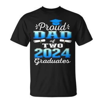 Proud Dad Of Two 2024 Graduate Class 2024 Graduation Family T-Shirt - Seseable