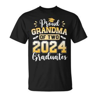 Proud Grandma Of Two 2024 Graduates Senior Class Of 2024 T-Shirt - Monsterry