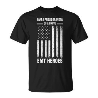 I Am A Proud Grandpa Of A Brave Emt Heroes T-Shirt | Mazezy