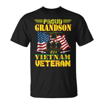 Proud Grandson Of A Vietnam Veteran For Veteran T-Shirt - Monsterry