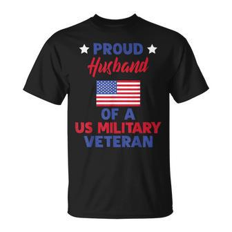 Proud Husband Of A Us Military Veteran Veteran's Day T-Shirt - Monsterry CA