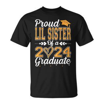 Proud Lil Sister Of A Class Of 2024 Graduate Graduation T-Shirt - Seseable