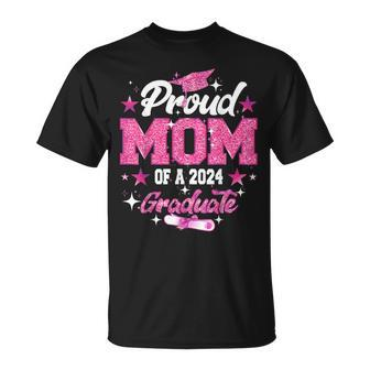 Proud Mom Of A 2024 Graduate Pink Senior Graduation 24 T-Shirt - Monsterry